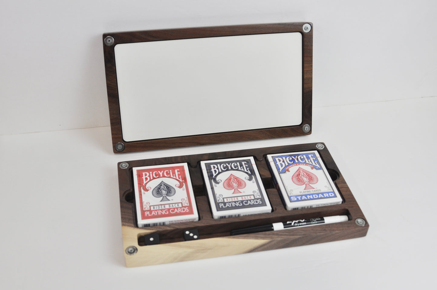 Custom Triple Deck Wood Playing Card Box
