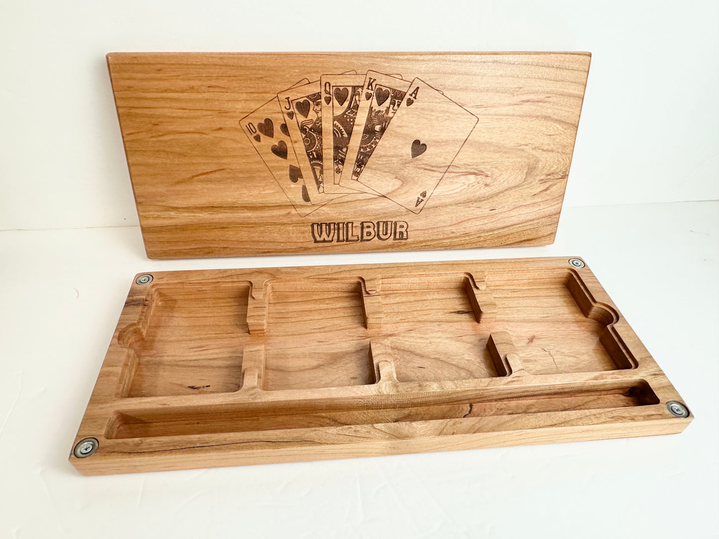 Custom Quad Deck Wood Playing Card Box