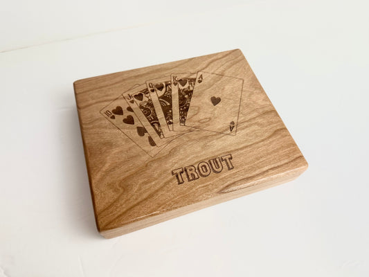 Custom Double Deck Wood Playing Card Box