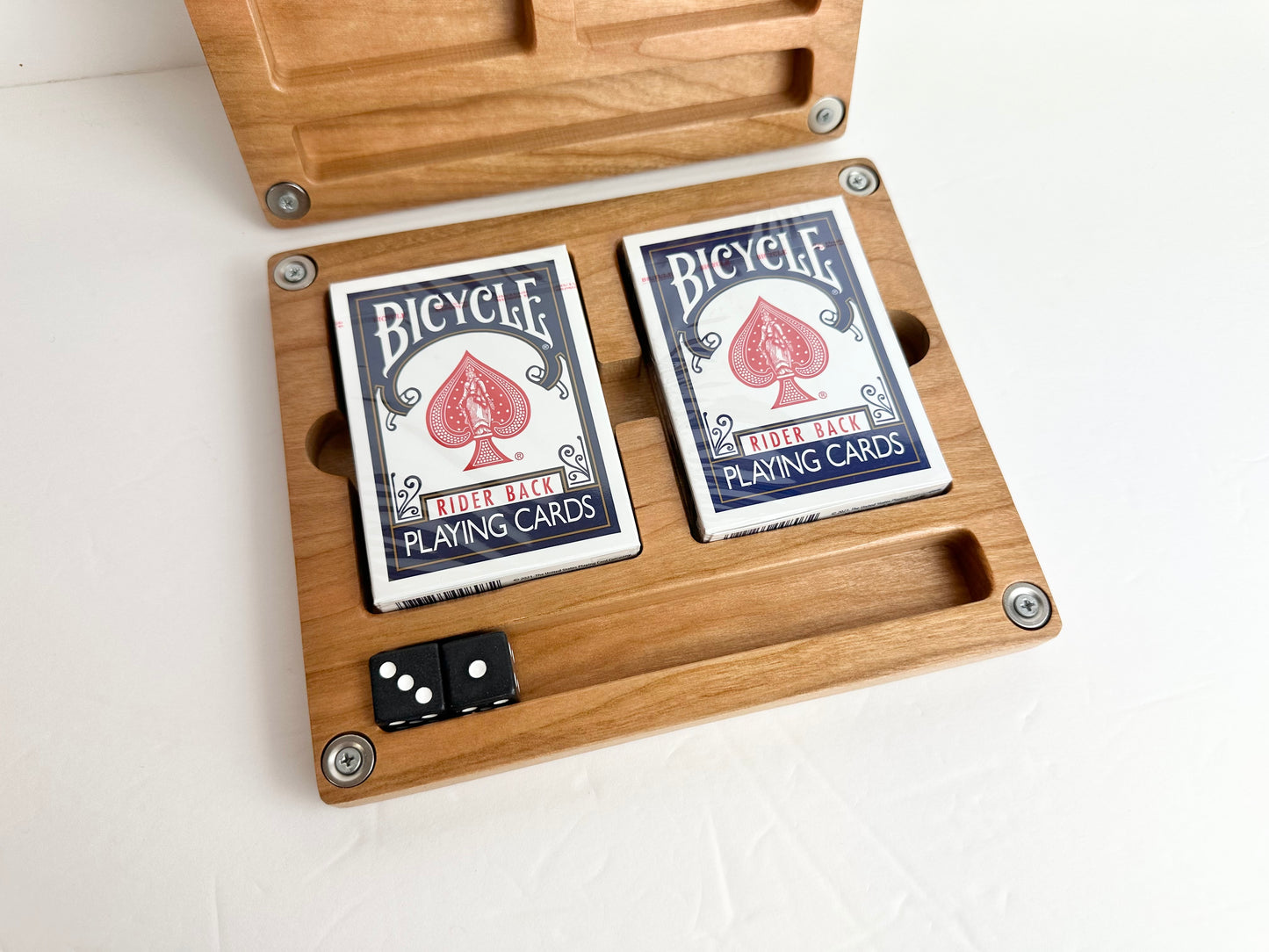 Custom Double Deck Wood Playing Card Box