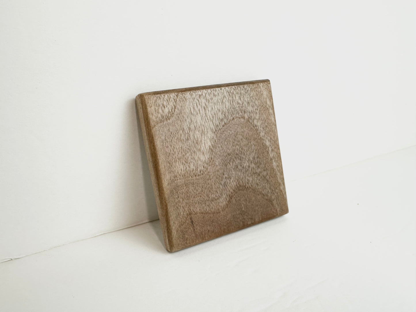 Square Compact Wood Mirror