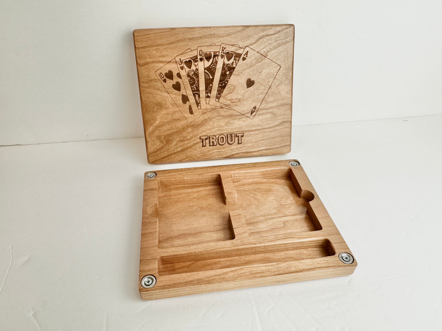 Custom Double Deck Wood Playing Card Box