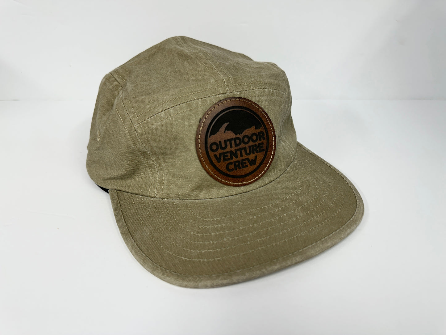 Custom Engraved Leather Patch 5 Panel Hat