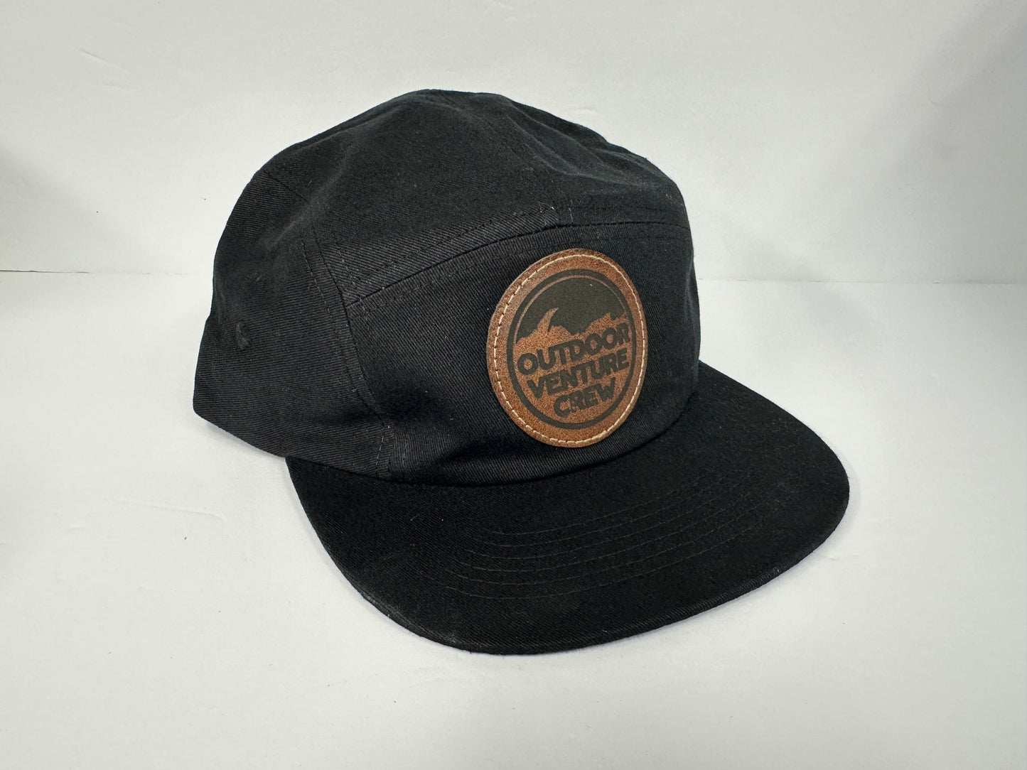 Custom Engraved Leather Patch 5 Panel Hat