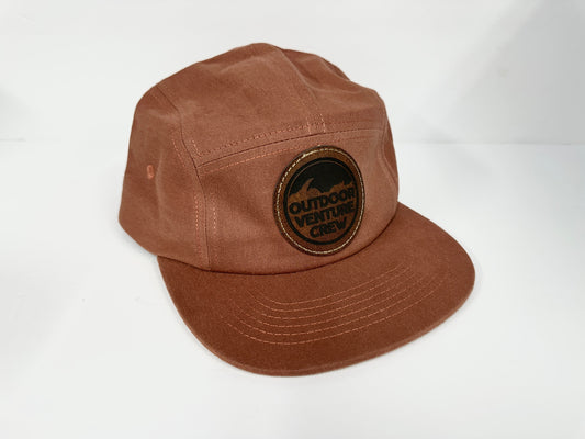 Custom Engraved Leather Patch 5 Panel Hat