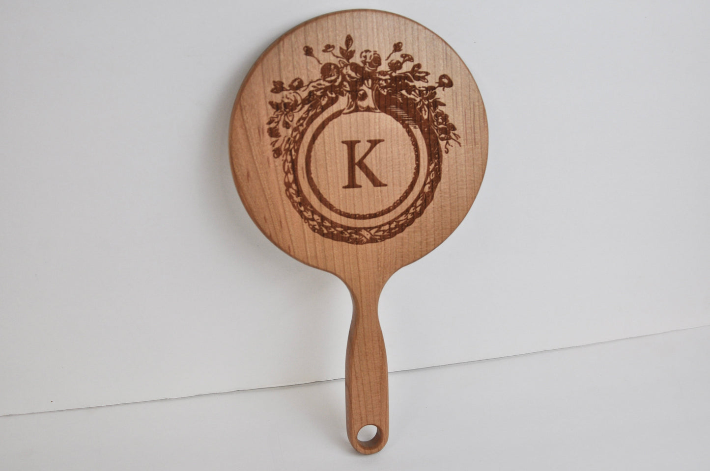 Custom Engraved Wood Hand Mirror