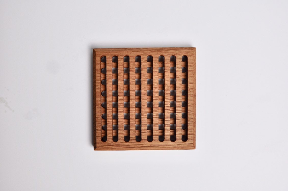 4.5" Square Wood Trivet/Hot Plate