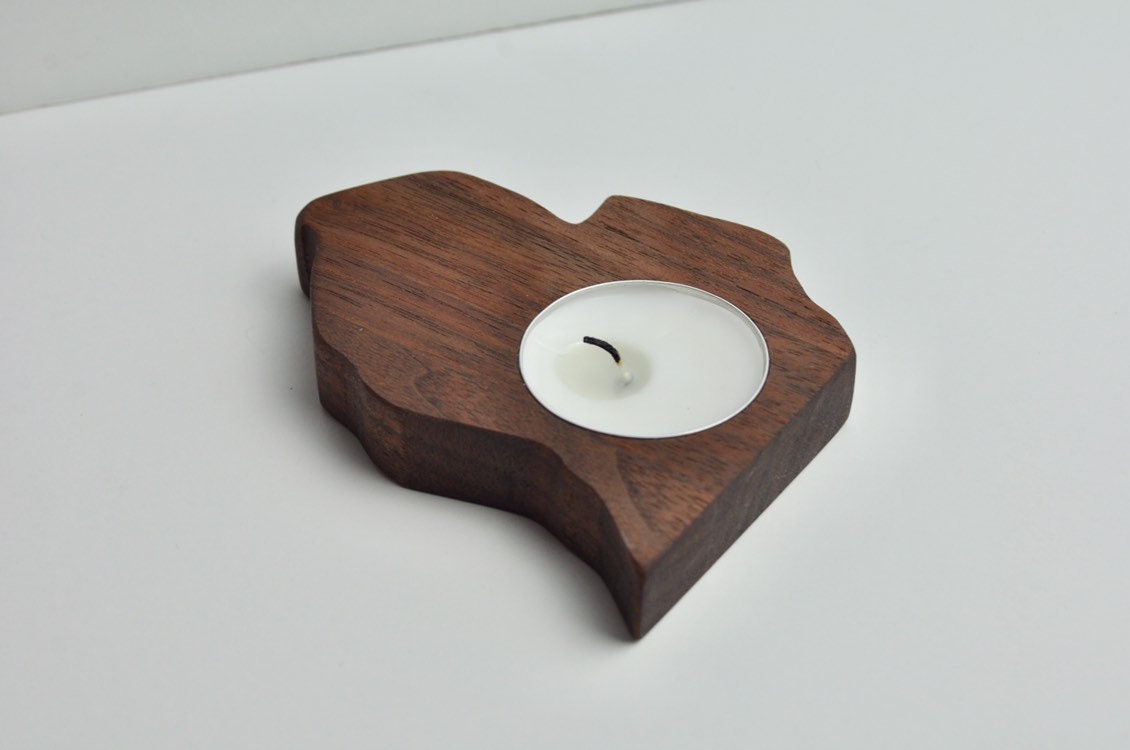 Michigan Wood Tealight Candle Holder