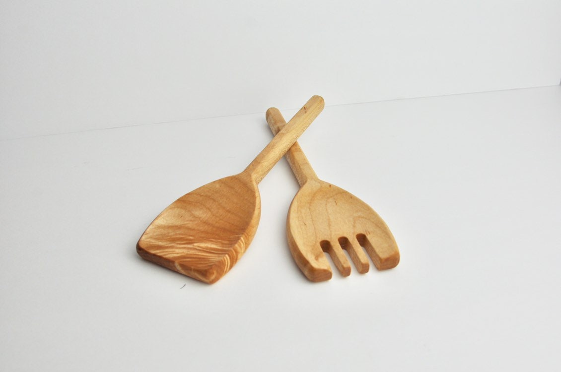 Wood Salad Serving Tongs