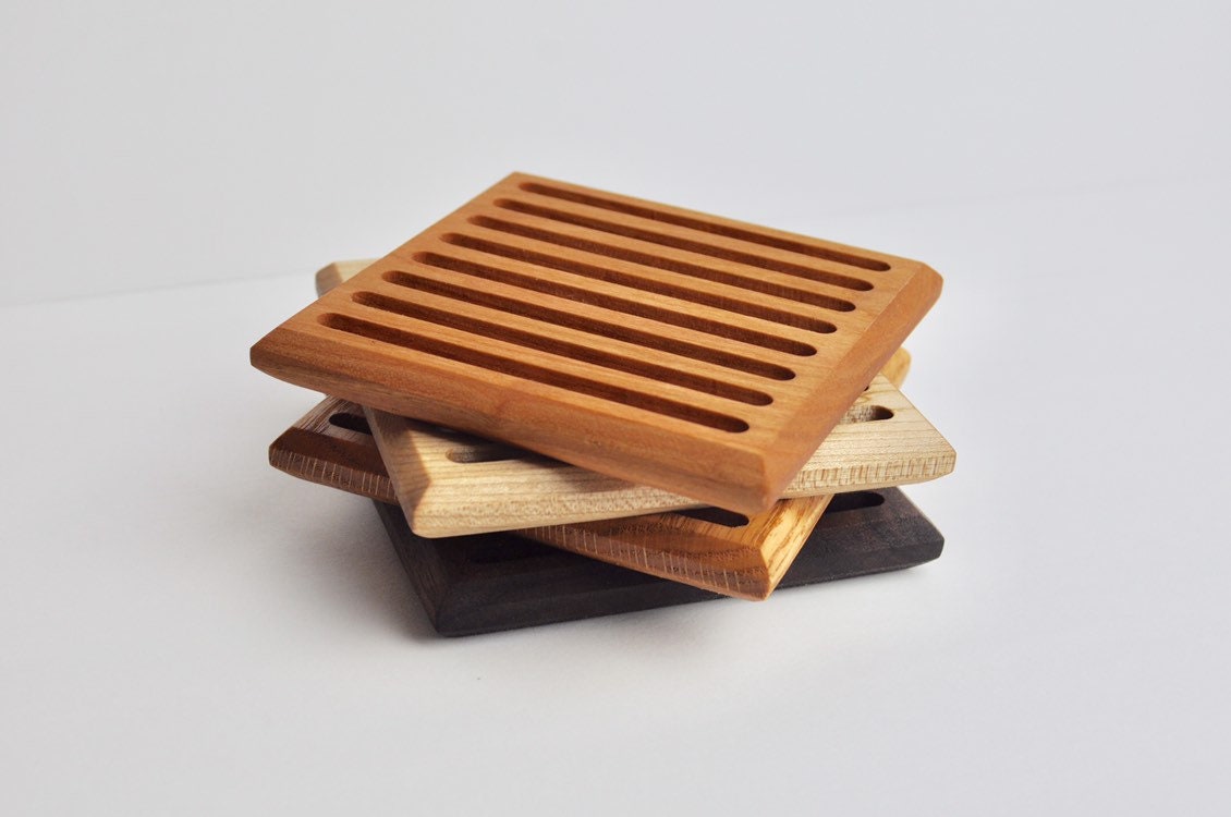 4.5" Square Wood Trivet/Hot Plate