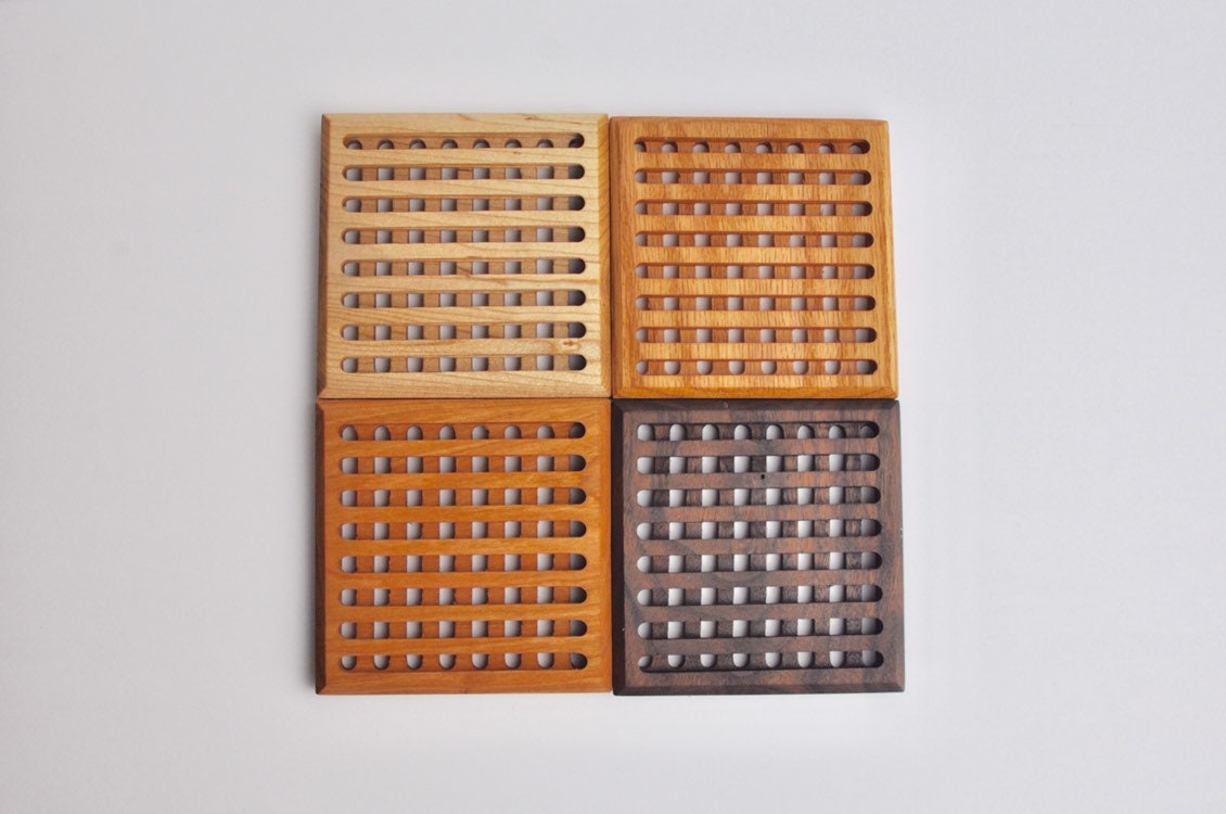 4.5" Square Wood Trivet/Hot Plate