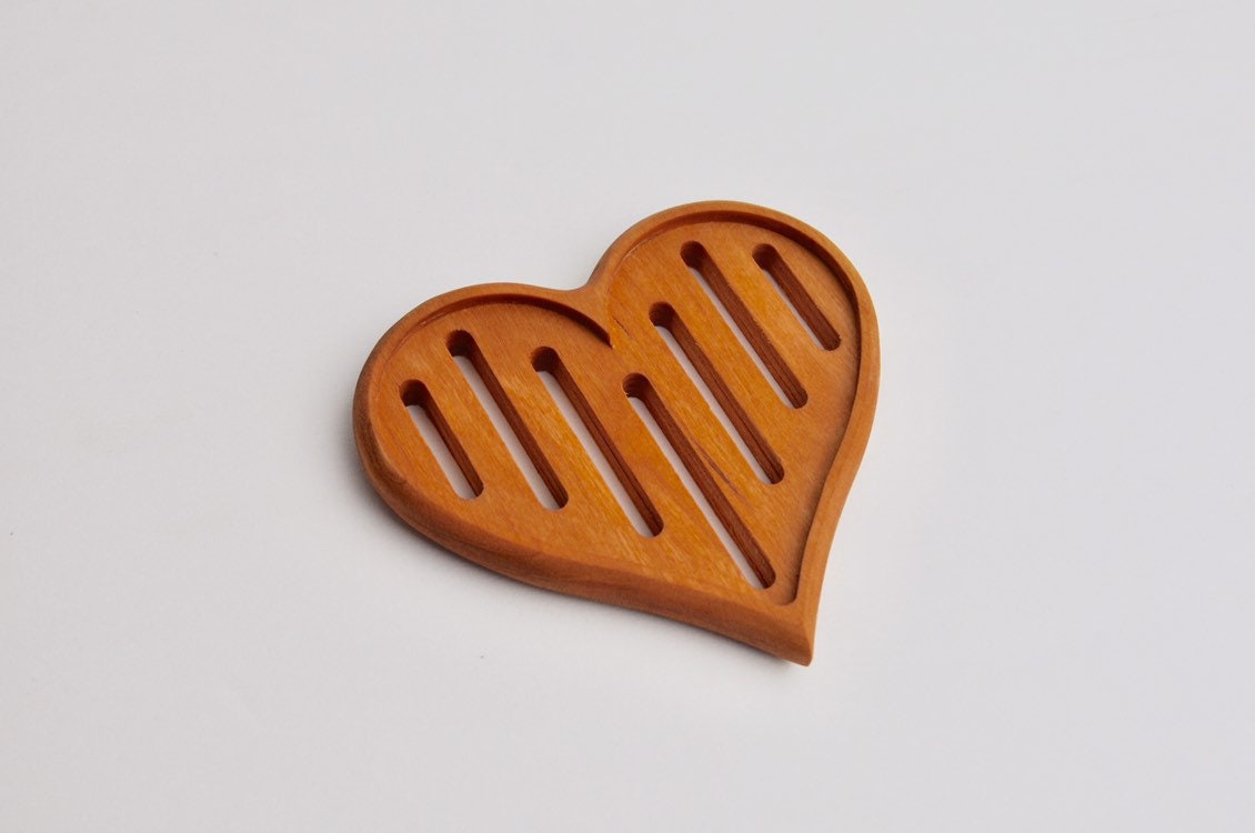 Heart Shaped Wood Trivet/Hot Plate