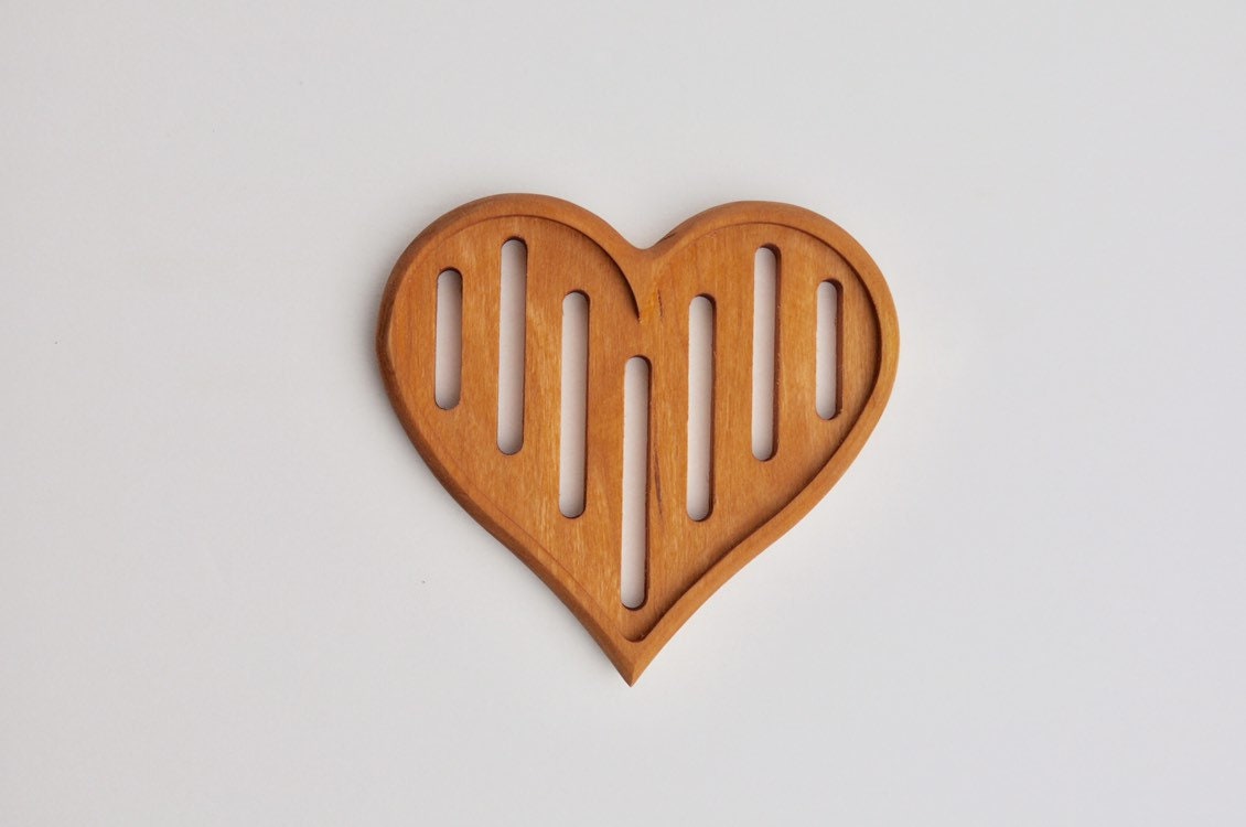 Heart Shaped Wood Trivet/Hot Plate