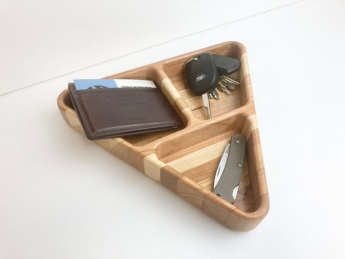 Triangle Wood Valet/Catchall Tray