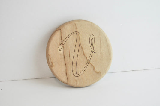 Custom Wood Round Compact Mirror