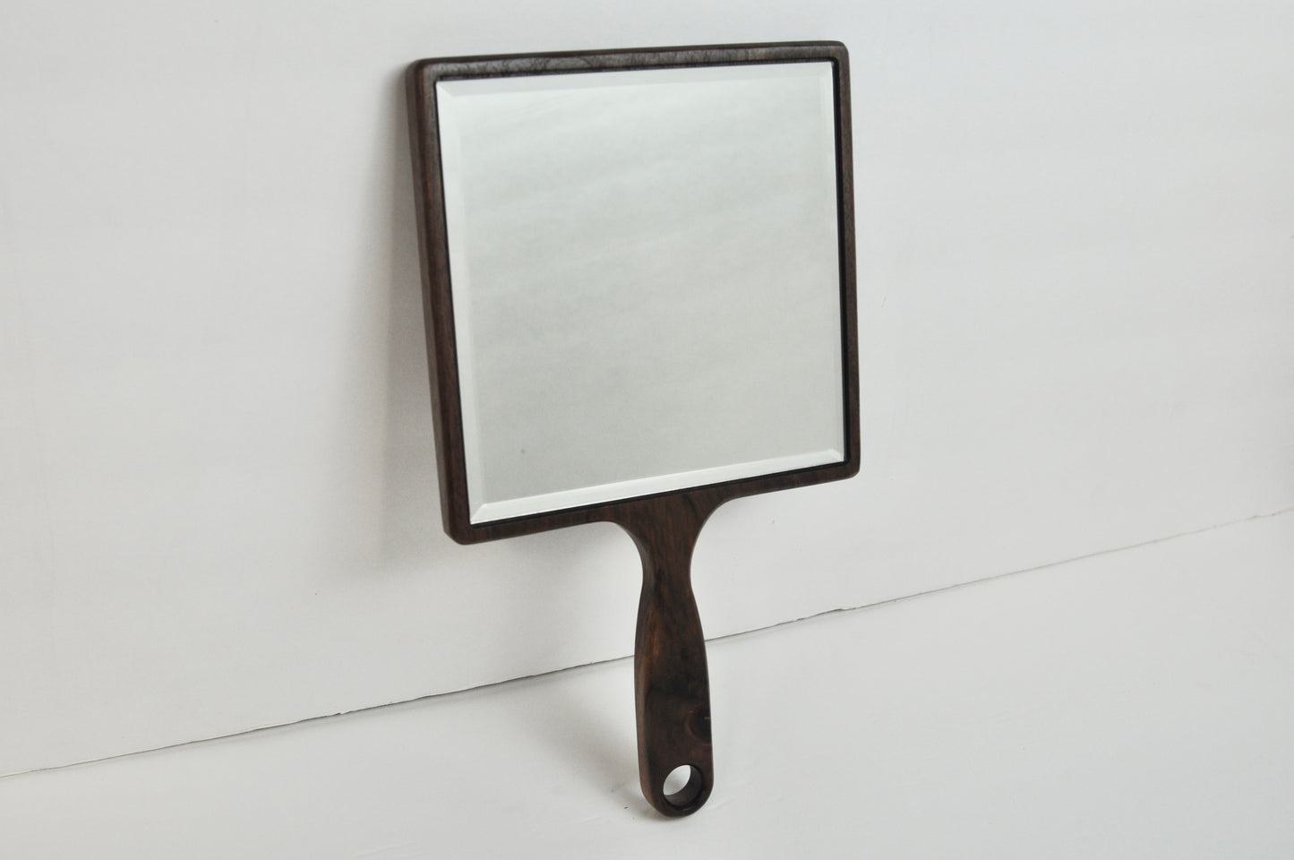 Square Wood Hand Mirror