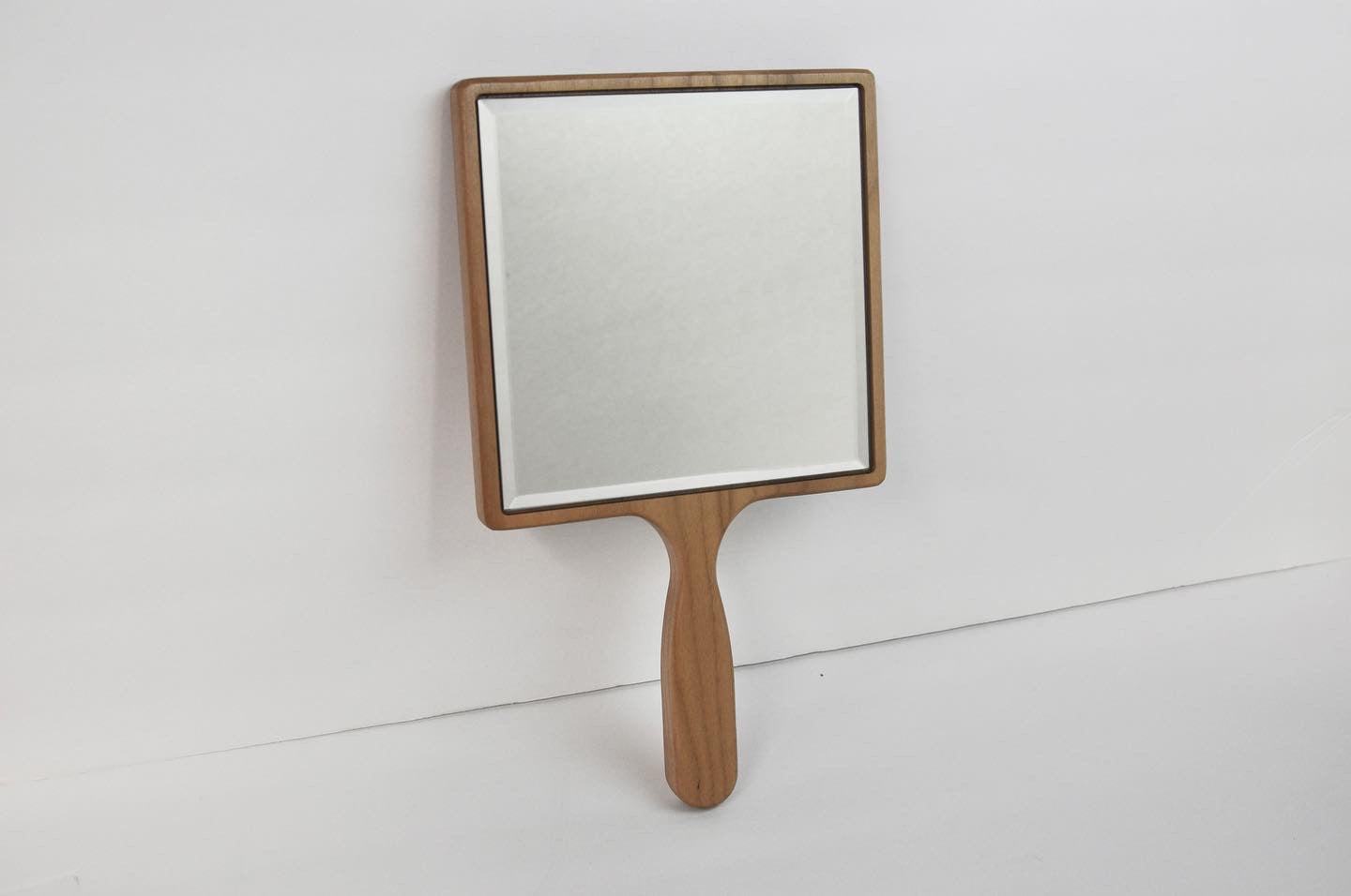 Custom Engraved Square Wood Hand Mirror