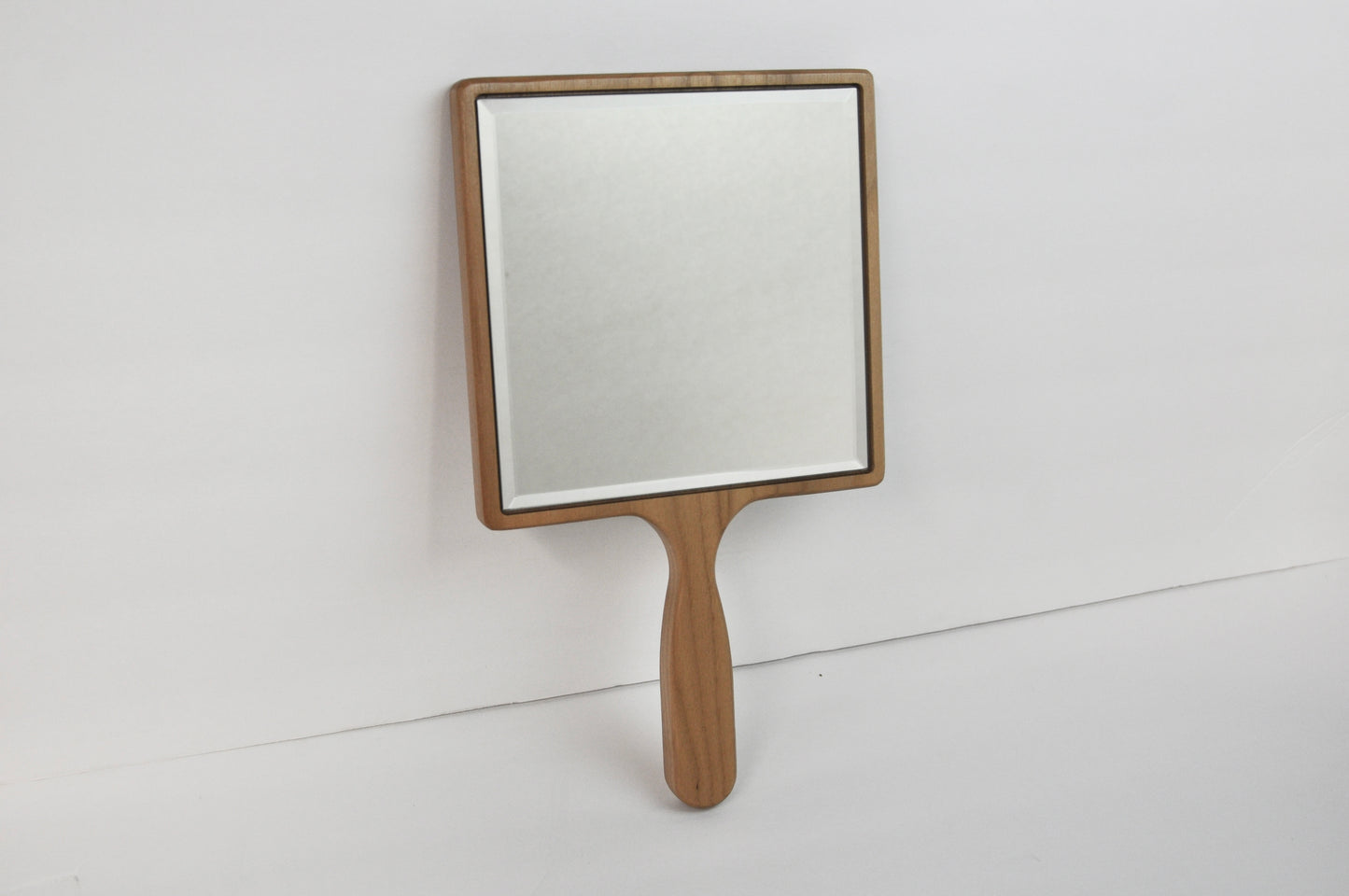 Square Wood Hand Mirror