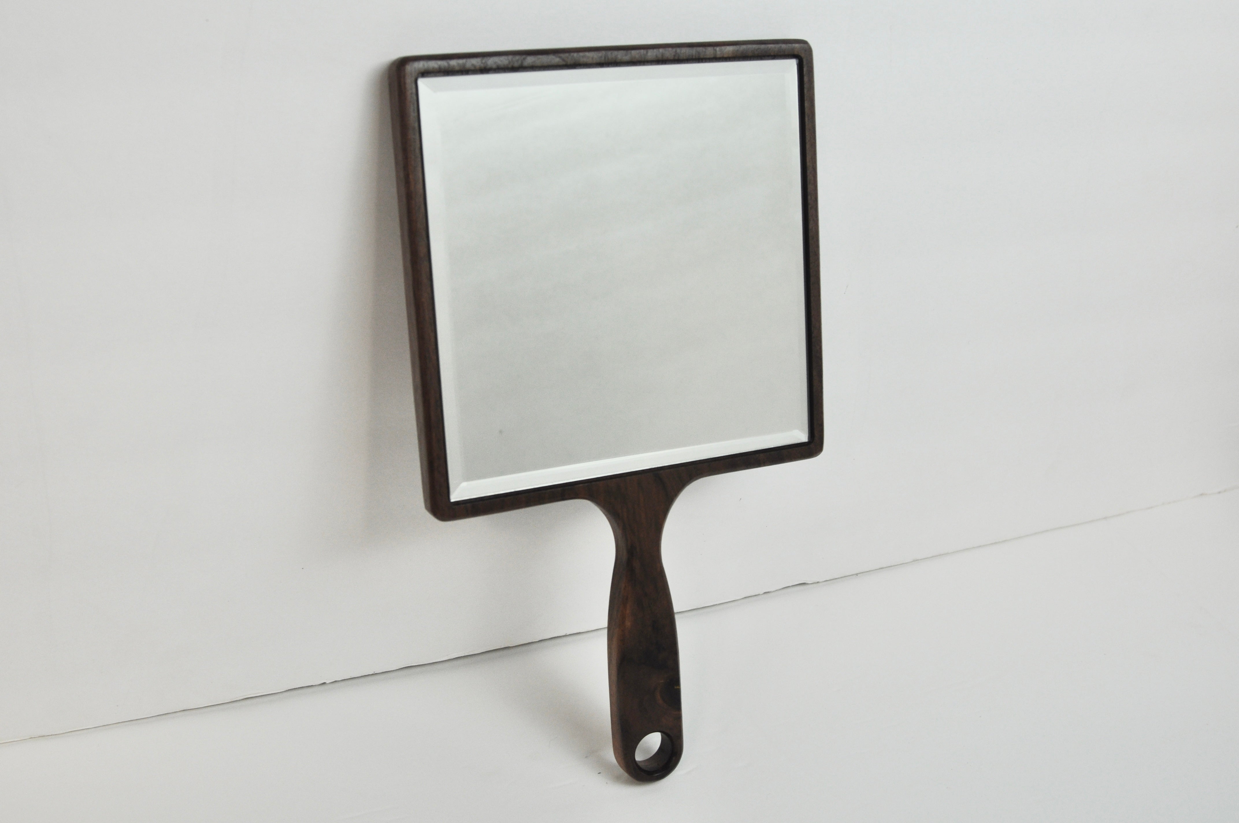 Custom Engraved Square Wood store Hand Mirror