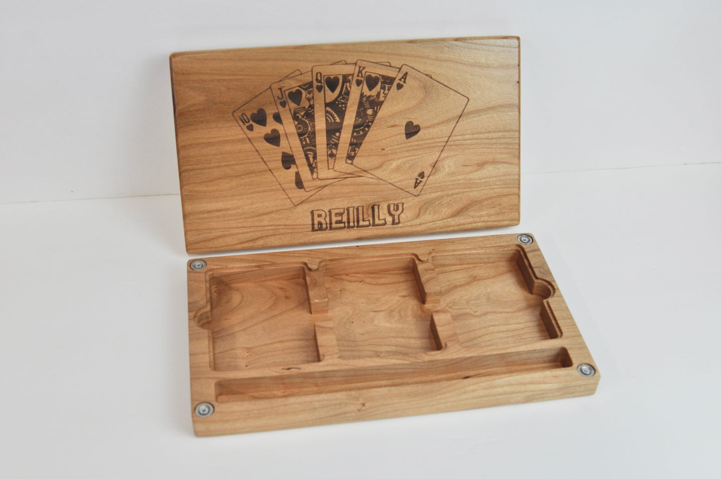 Custom Triple Deck Wood Playing Card Box