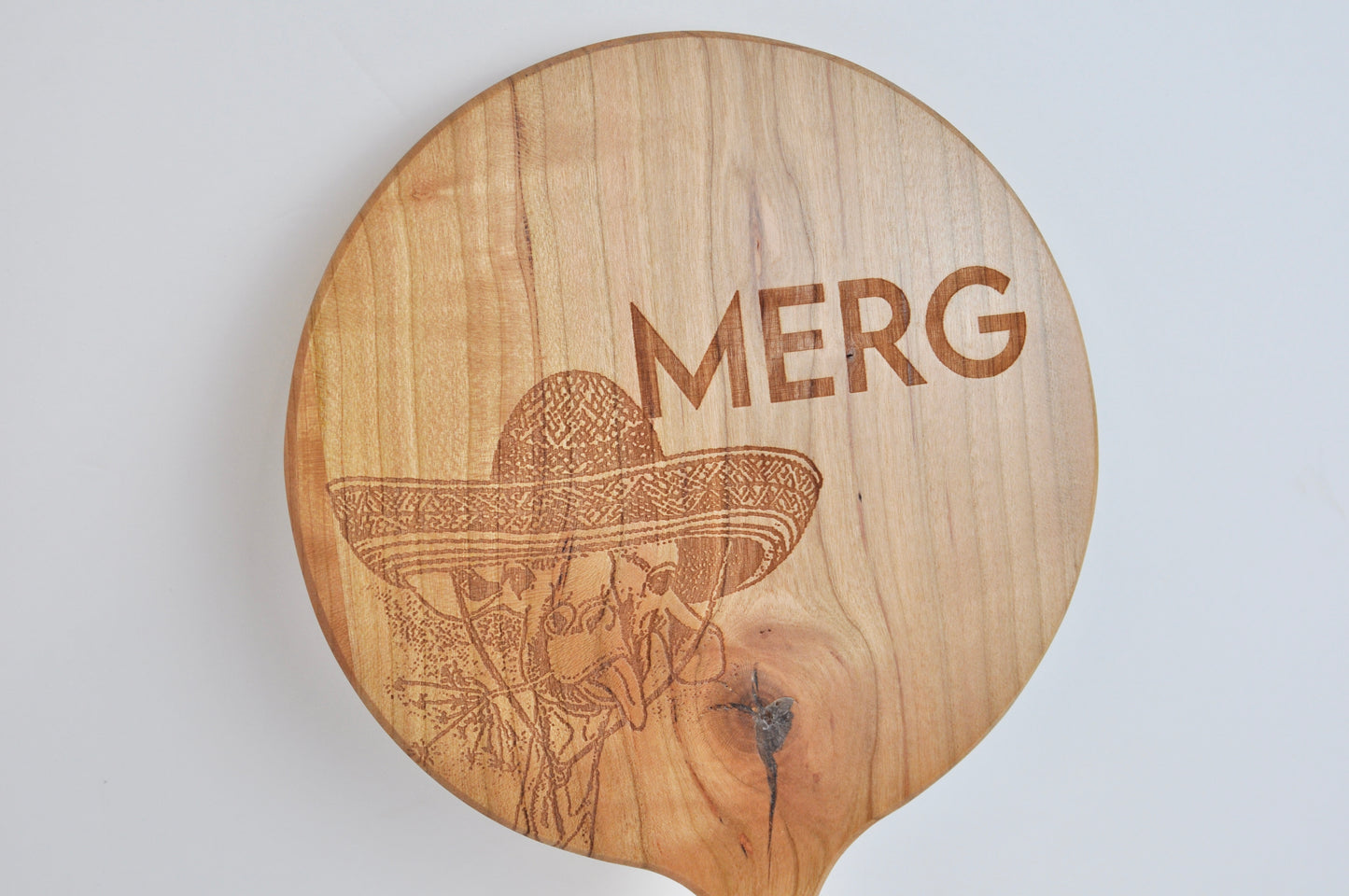 Custom Engraved Wood Hand Mirror